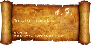 Antaly Fiametta névjegykártya